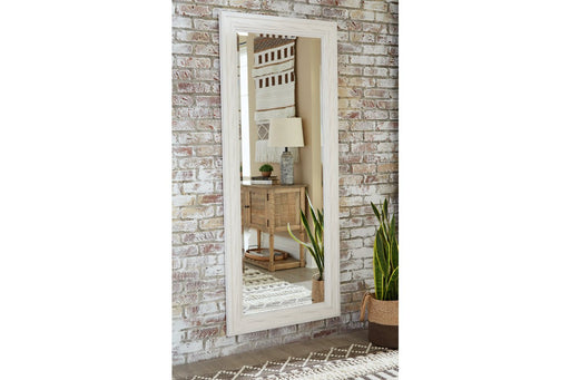 Jacee Antique White Floor Mirror - Lara Furniture