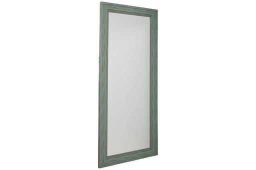 Jacee Antique Teal Floor Mirror - Lara Furniture