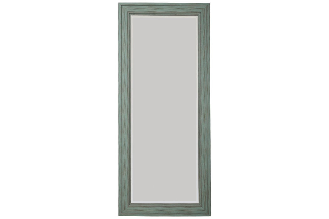 Jacee Antique Teal Floor Mirror - Lara Furniture