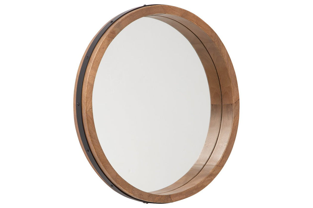 Jamesburg Brown/Black Accent Mirror - Lara Furniture