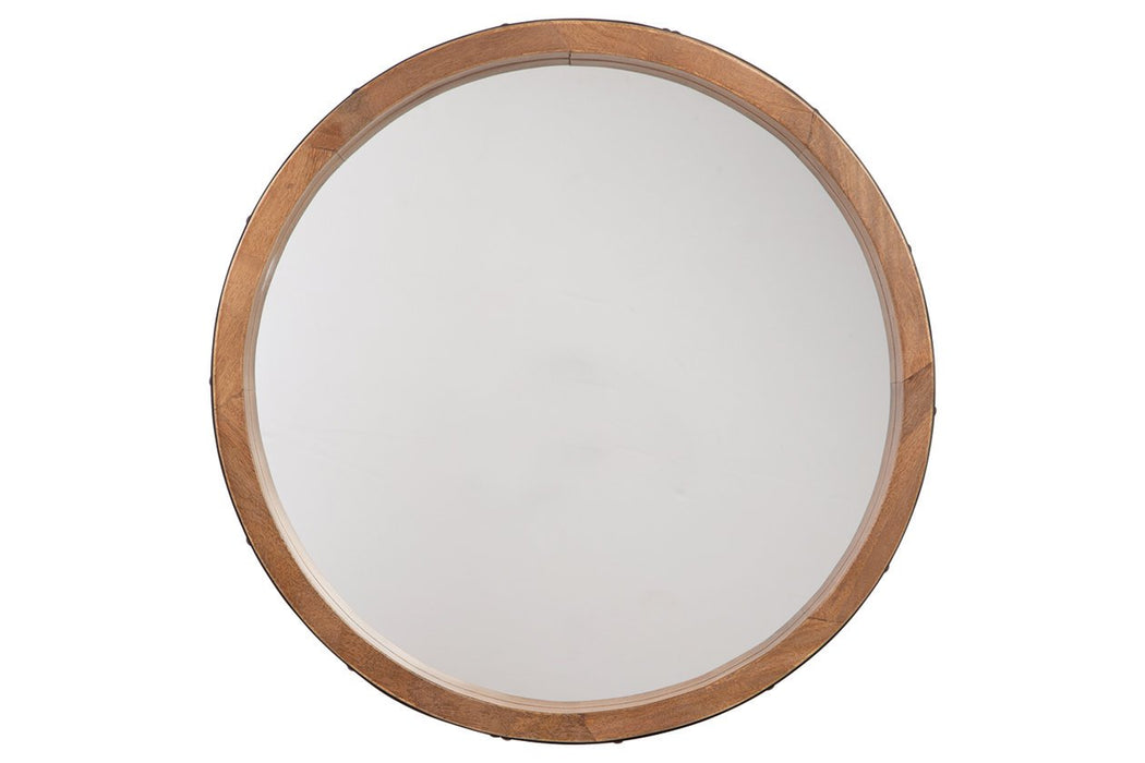 Jamesburg Brown/Black Accent Mirror - Lara Furniture