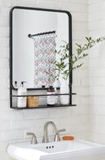 Ebba Black Accent Mirror - Lara Furniture