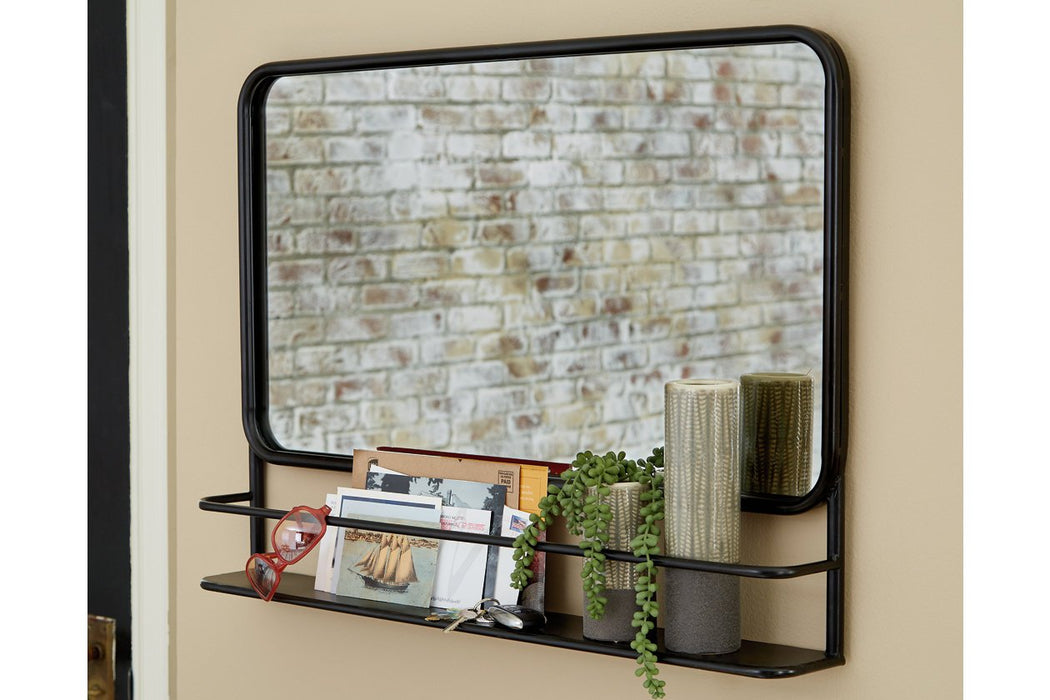 Ebba Black Accent Mirror - Lara Furniture