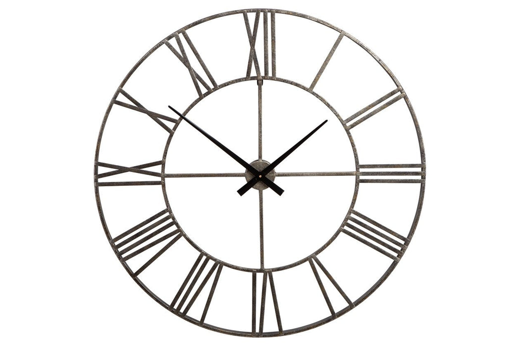 Paquita Antique Silver Wall Clock - Lara Furniture