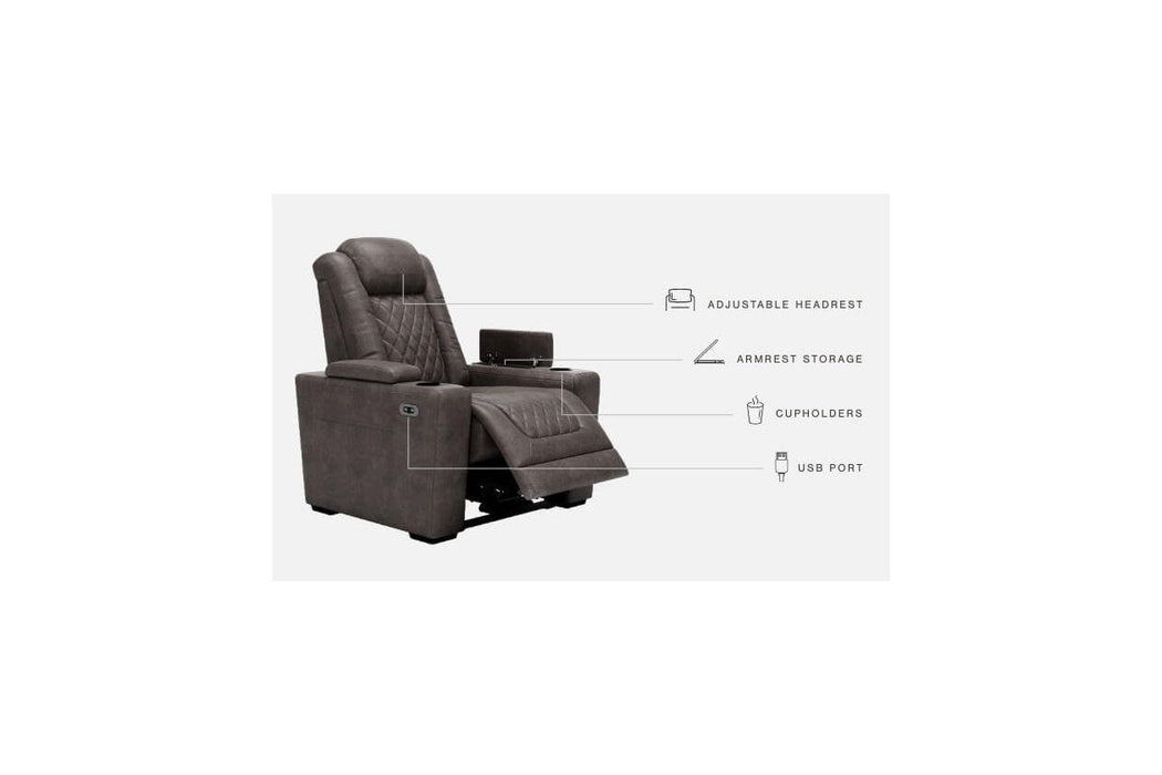HyllMont Gray Recliner - Lara Furniture