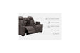 HyllMont Gray Power Reclining Loveseat with Console - Lara Furniture
