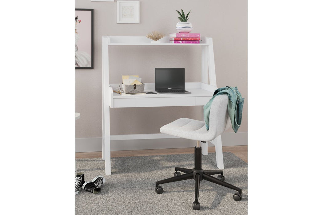 Blariden White Desk with Hutch - Lara Furniture