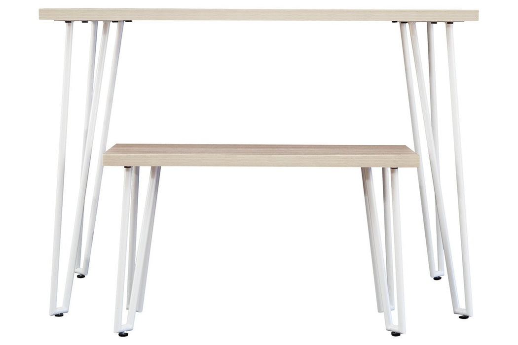 Blariden Brown/White Desk with Bench - Lara Furniture