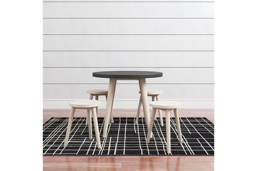 Blariden Black/Natural Table and Chairs (Set of 5) - Lara Furniture