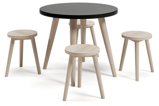 Blariden Black/Natural Table and Chairs (Set of 5) - Lara Furniture