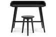 Blariden Metallic Gray Desk with Stool - Lara Furniture