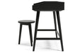 Blariden Metallic Gray Desk with Stool - Lara Furniture