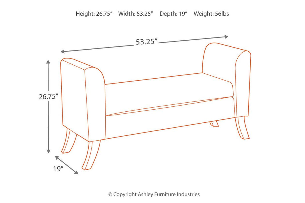 Benches Brown Upholstered Storage Bench - Lara Furniture