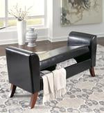 Benches Brown Upholstered Storage Bench - Lara Furniture