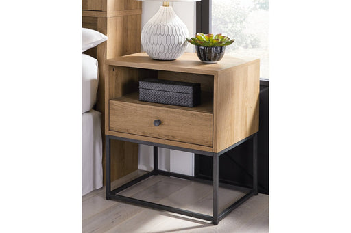 Thadamere Light Brown Nightstand - Lara Furniture