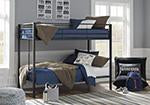 Broshard Black Twin over Twin Metal Bunk Bed - Lara Furniture