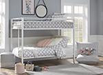 Broshard White Twin over Twin Metal Bunk Bed - Lara Furniture