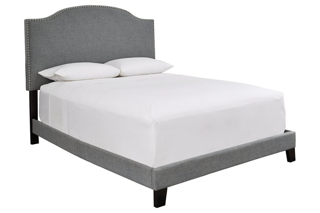 Adelloni Gray King Upholstered Bed - Lara Furniture