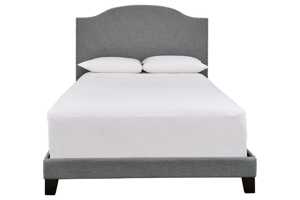 Adelloni Gray King Upholstered Bed - Lara Furniture