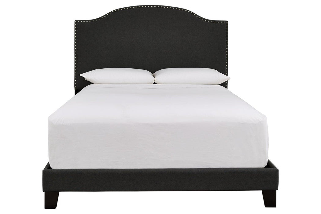 Adelloni Charcoal Queen Upholstered Bed - Lara Furniture