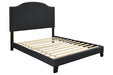 Adelloni Charcoal Queen Upholstered Bed - Lara Furniture