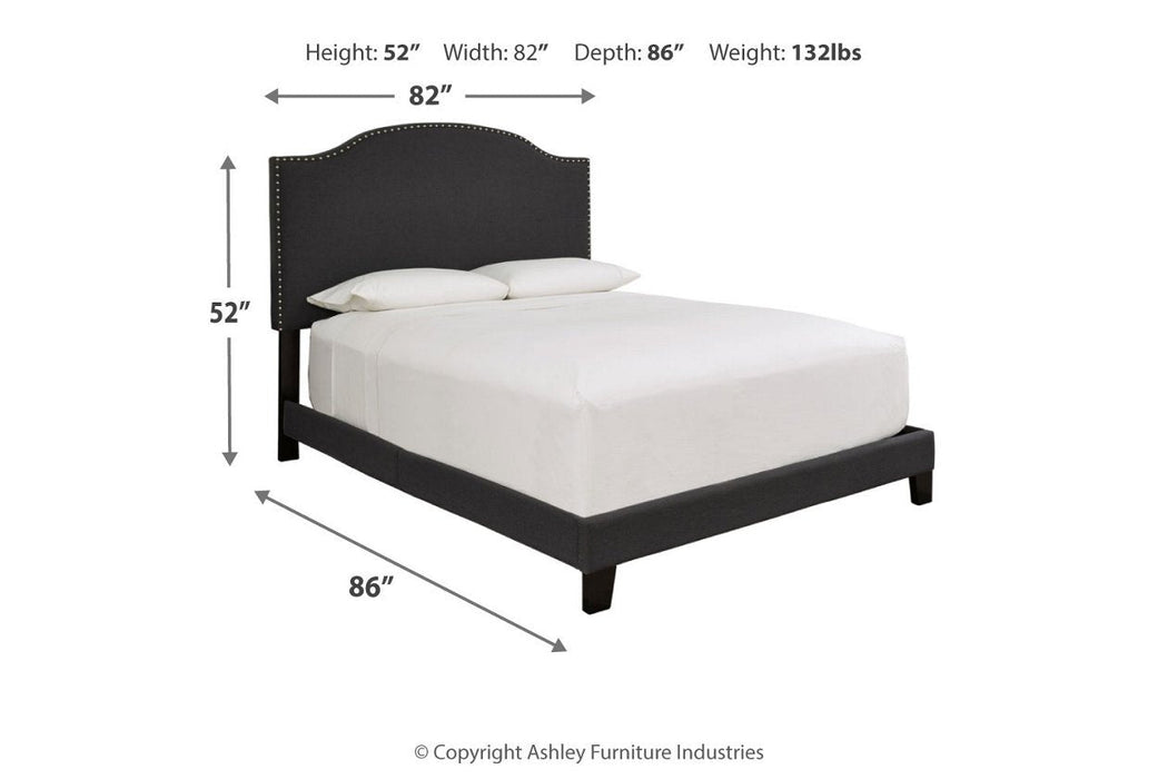 Adelloni Charcoal King Upholstered Bed - Lara Furniture