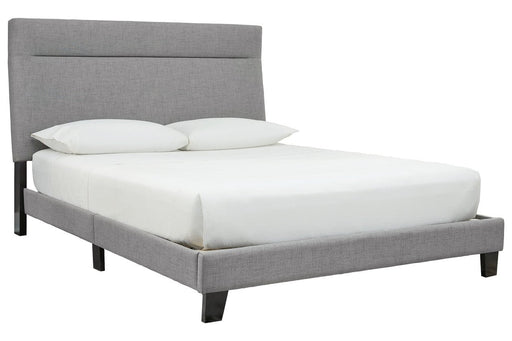 Adelloni Gray Queen Upholstered Bed - Lara Furniture