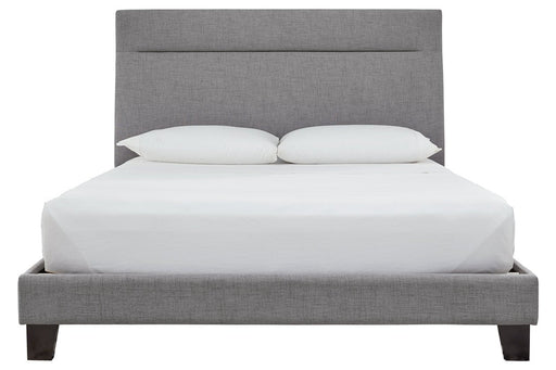 Adelloni Gray King Upholstered Bed - Lara Furniture