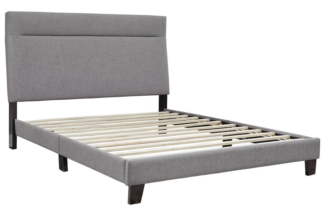 Adelloni Gray Queen Upholstered Bed - Lara Furniture