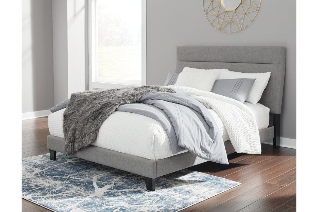 Adelloni Gray Queen Upholstered Bed - Lara Furniture