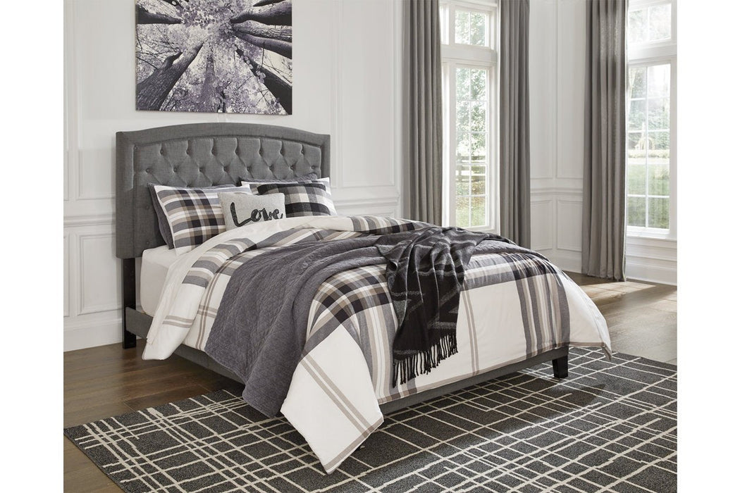 Adelloni Gray King Upholstered Bed - Lara Furniture