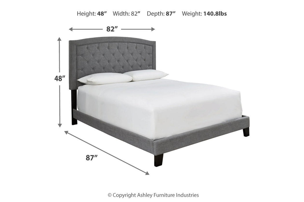 Adelloni Gray King Upholstered Bed - Lara Furniture