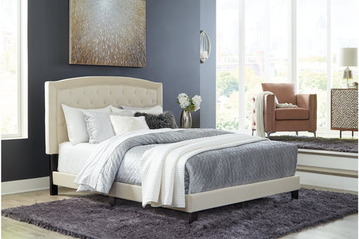 Adelloni Cream Queen Upholstered Bed - Lara Furniture