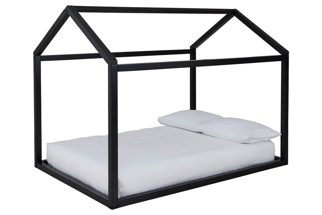 Flannibrook Black Full House Bed Frame - Lara Furniture