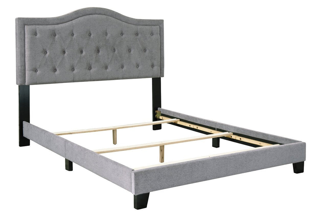 Jerary Gray King Upholstered Bed - Lara Furniture