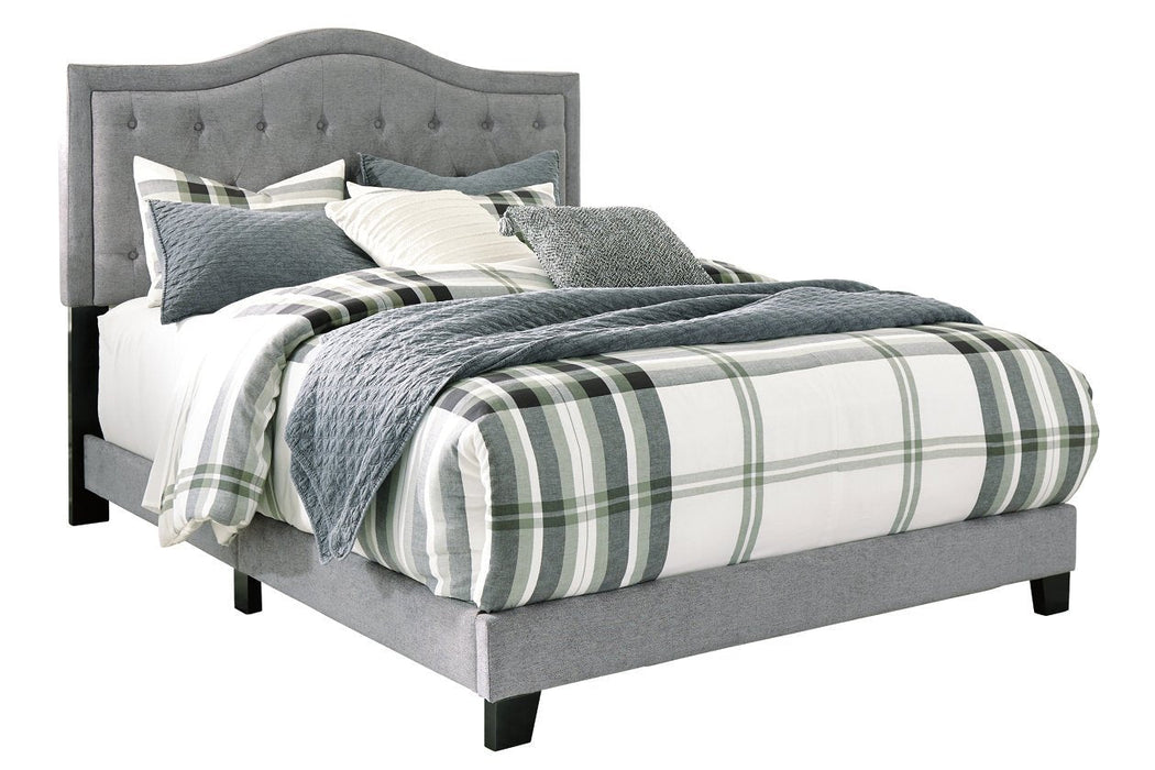 Jerary Gray King Upholstered Bed - Lara Furniture