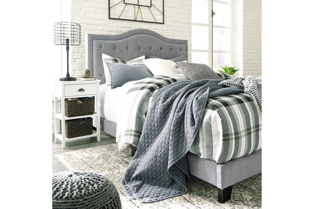 Jerary Gray King Upholstered Bed - Lara Furniture