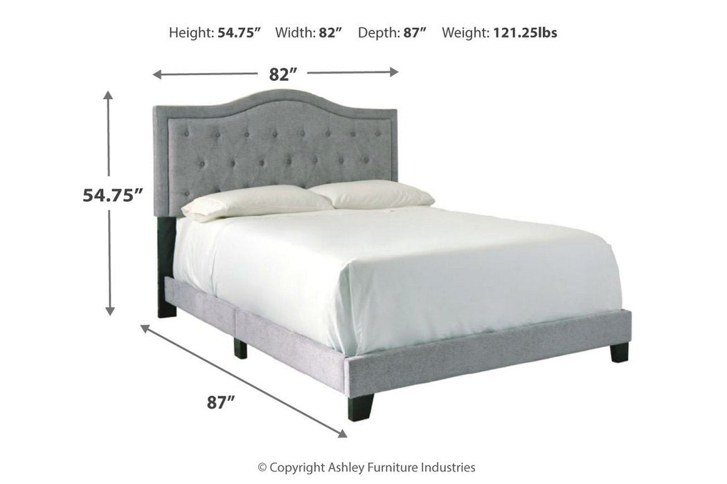 Jerary Gray King Upholstered Bed - Lara Furniture