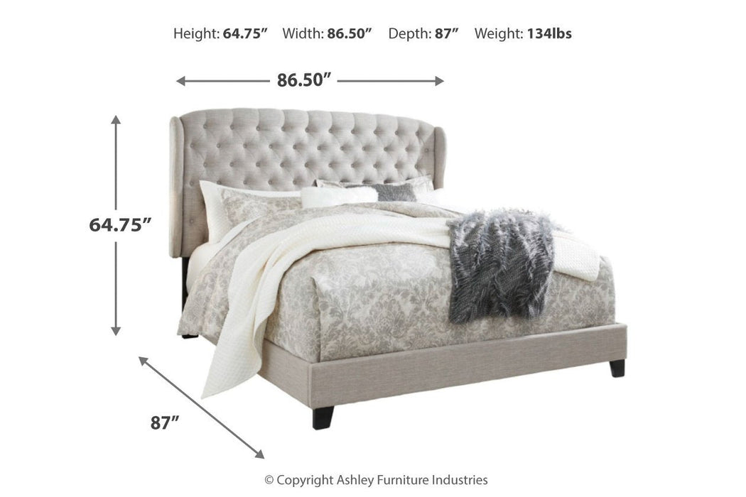 Jerary Gray King Upholstered Bed - Lara Furniture