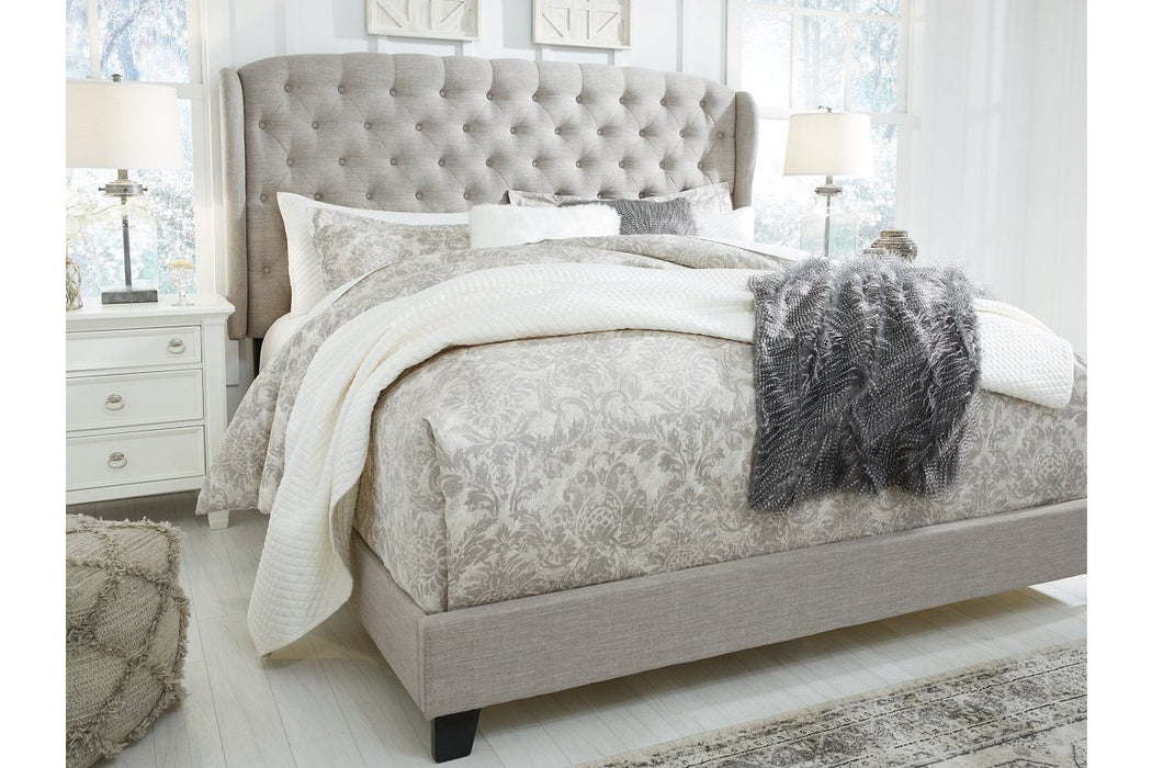 Jerary Gray King Upholstered Bed - Lara Furniture