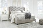 Jerary Gray Queen Upholstered Bed - Lara Furniture