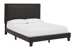 Mesling Dark Brown Queen Upholstered Bed - Lara Furniture