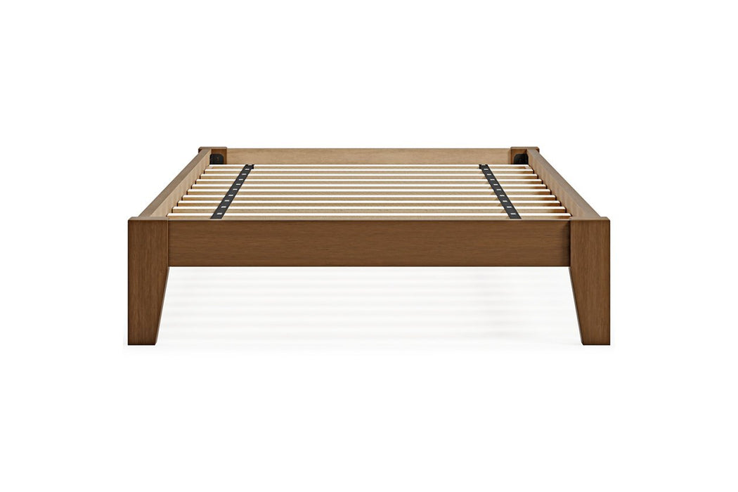 Tannally Light Brown Twin Platform Bed - Lara Furniture