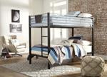 Dinsmore Black/Gray Twin over Twin Bunk Bed with Ladder - Lara Furniture