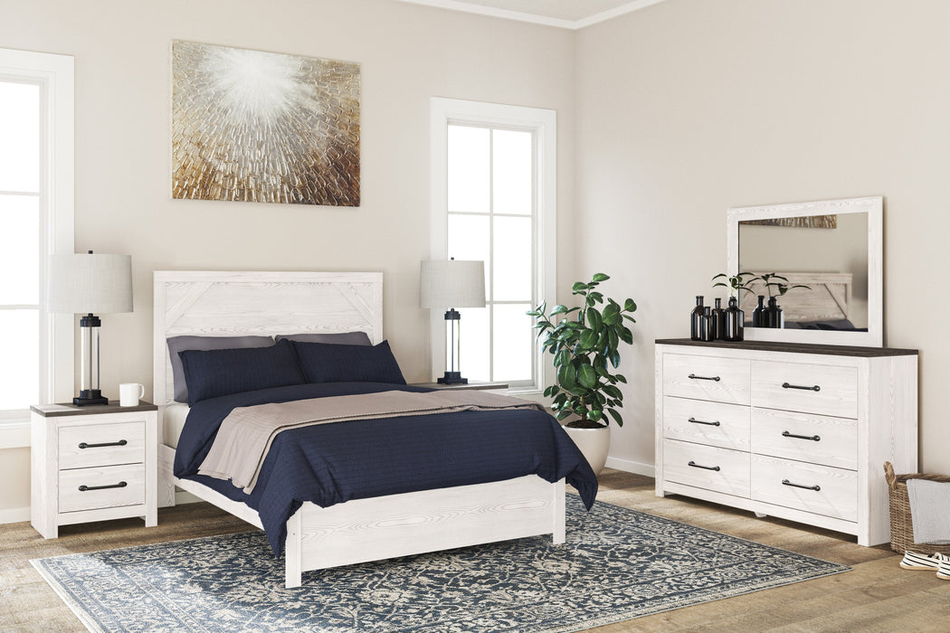 Gerridan White-Gray Full Panel Bed - Lara Furniture