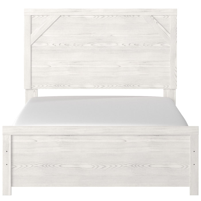 Gerridan White-Gray Full Panel Bed - Lara Furniture