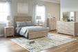 Senniberg Light Brown-White Full Panel Bed - Lara Furniture