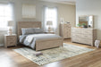 Senniberg Light Brown-White Queen Panel Bed - Lara Furniture
