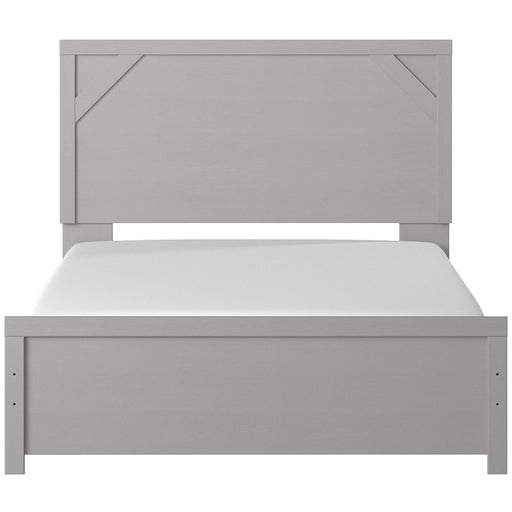 Cottenburg Light Gray-White Queen Panel Bed - Lara Furniture