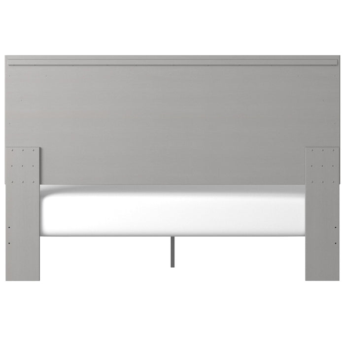 Cottenburg Light Gray-White King Panel Bed - Lara Furniture